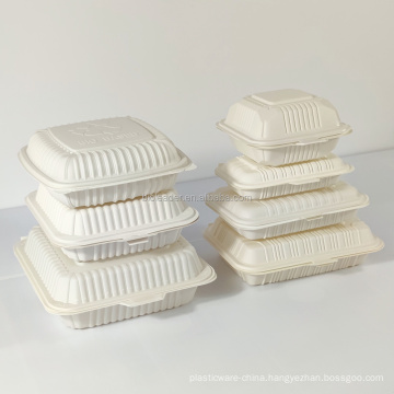 Factory Wholesale Eco-friendly Compostable Disposable Cornstarch Container Takeaway Food Box